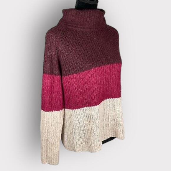 Brave Soul London Turtleneck Colorblock Sweater | Medium - Picture 7 of 10